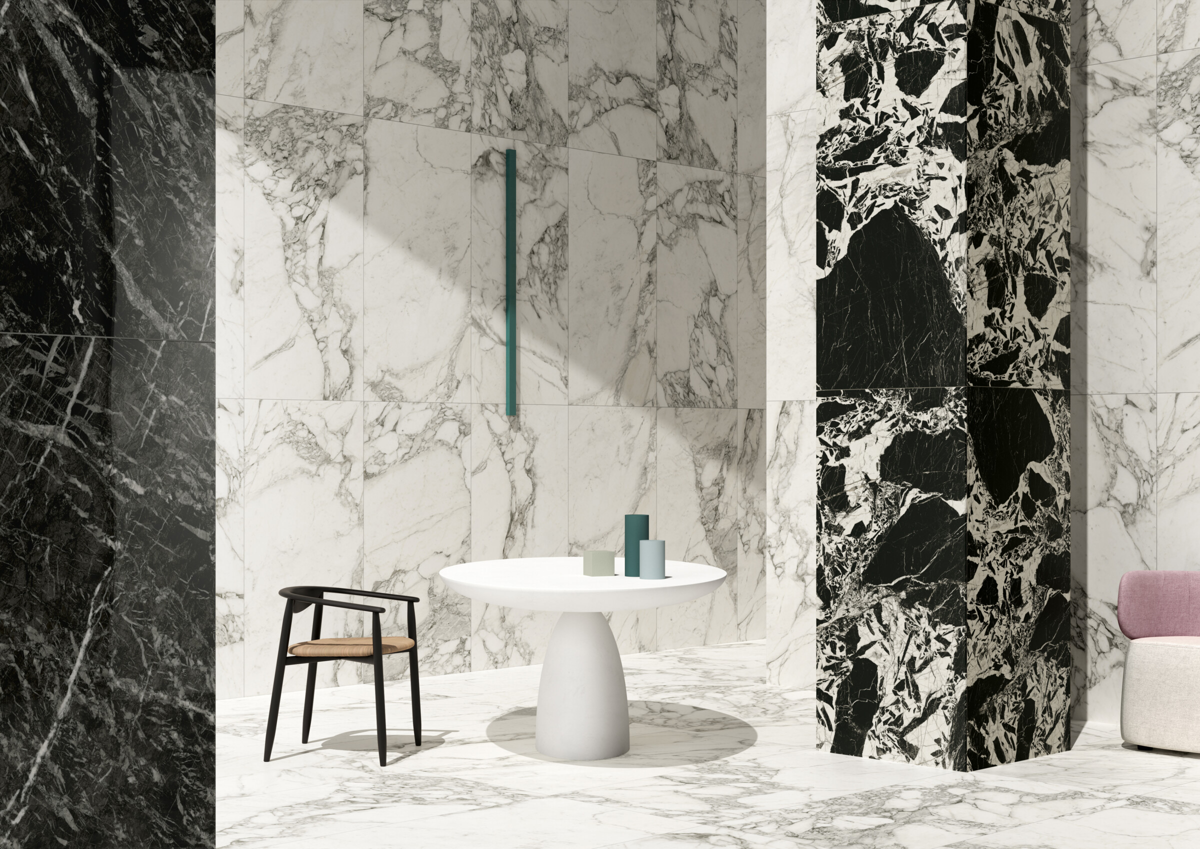 Ceramica Fioranese Prestige Black Antique Arabescato Carnico effect 74x148