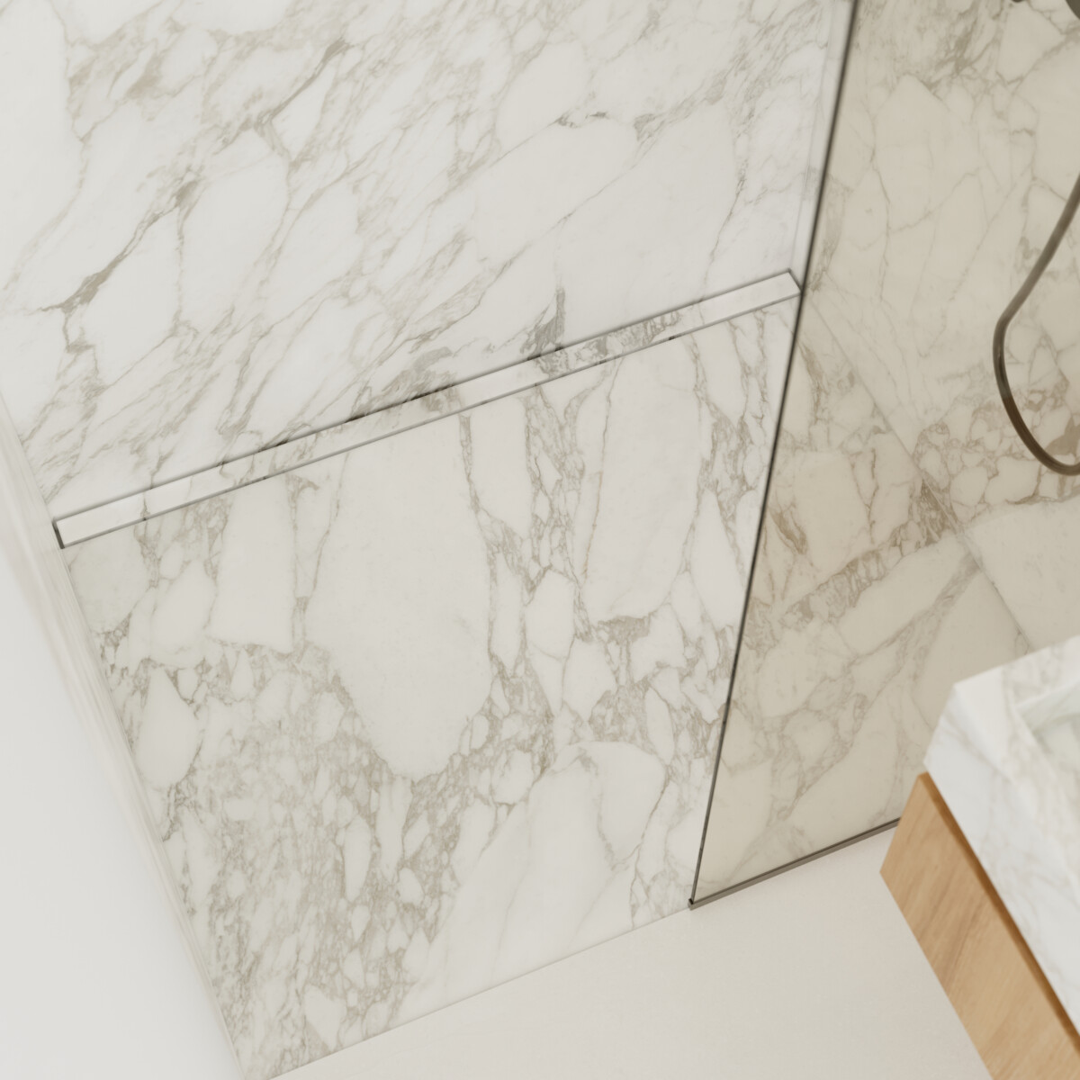 Unidrain Line High Line Custom 1200 marble closeup 3