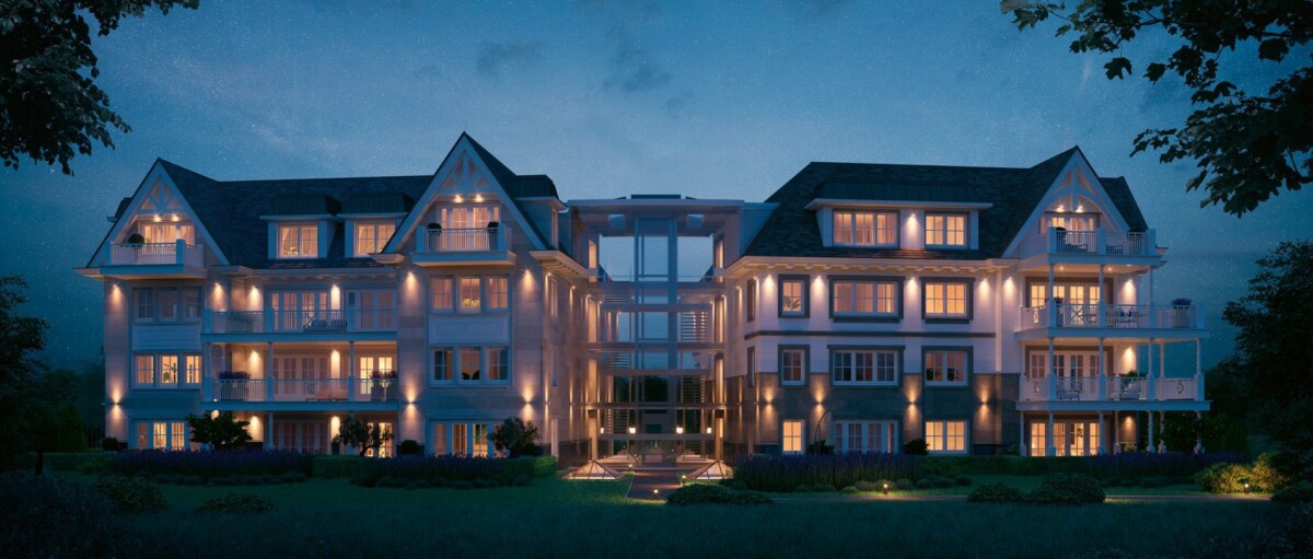 Residence Opduin impressie achterzijde tuin avond 1920x817